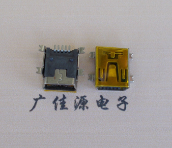 浙江MINI USB 5P 接口 母座 全贴带麦拉 高9.6带0.9柱子