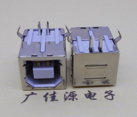 浙江USB BF90度母座 打印机接口 卧式插板DIP白胶