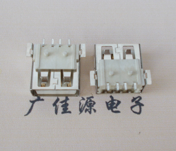 浙江USB AF方形脚 贴片母座 1.0/1.2柱子直边接口