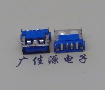 浙江AF短体10.0接口 蓝色胶芯 直边4pin端子SMT