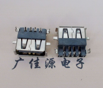 浙江AF USB母座90度 DIP沉板3.9/4.9 耐高温有卷边