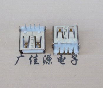 浙江USB母座接口 AF90度沉板1.9引脚4P插件白胶芯直边