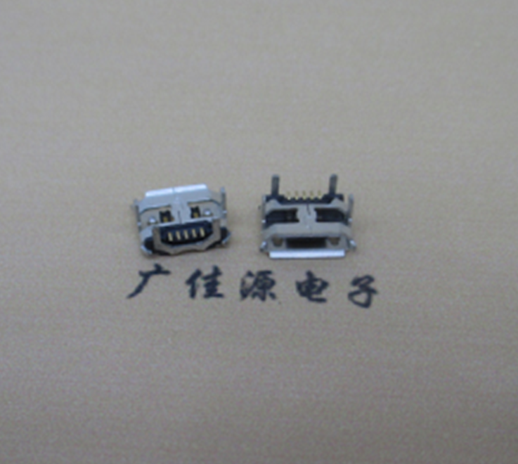 浙江Micro usb5p母座 B型口 加长2.0mm牛角 焊接图解