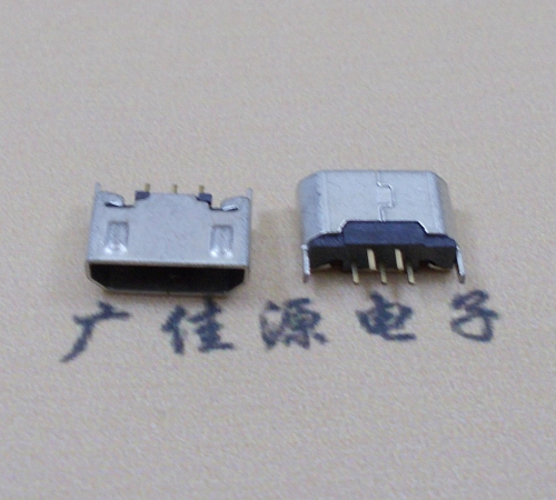 浙江迈克USB 180度母座5p直插带地脚1.5端子直口
