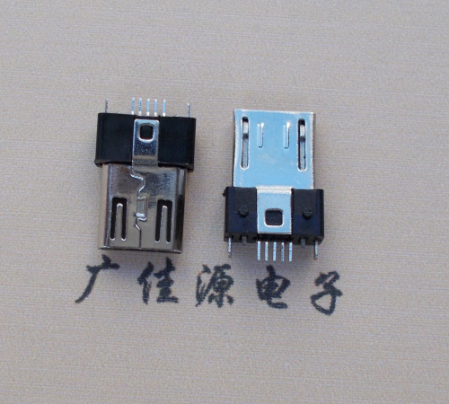 浙江MICRO USB 5P公头B型SMT贴板带柱
