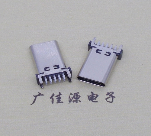 浙江立式type c10p母座端子插板可过大电流充电和数据传输，高度H=13.10、13.70、15.0mm