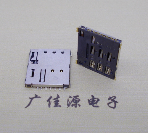 浙江NANO SIM 自弹式卡座 1.37H 带CD测试7Pin 手机卡座连接器